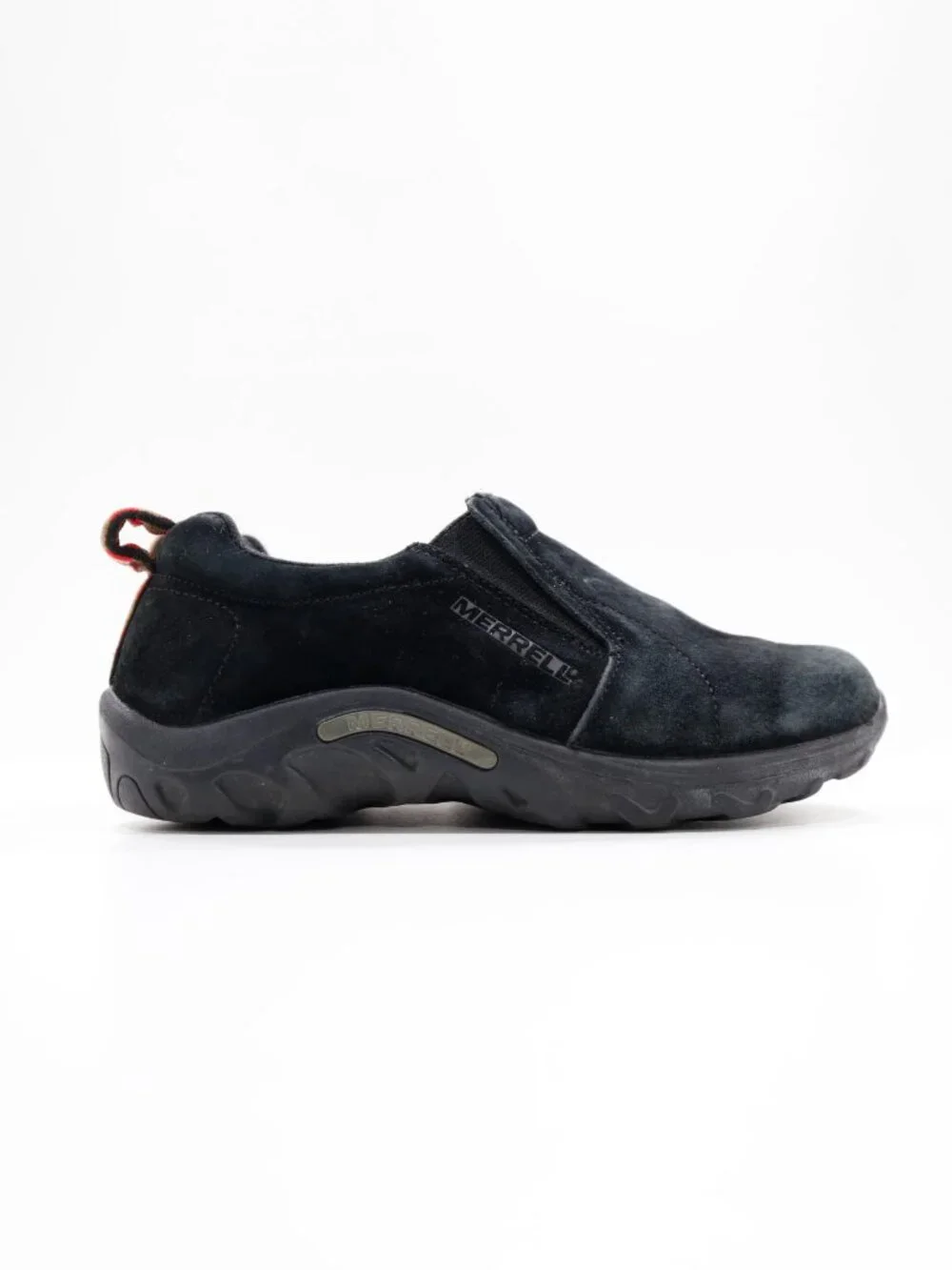 Merrell Jungle Moc Black Suede Leather Slip On Shoes - Youth 4